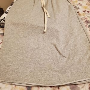 Grey Cotton & Spandex Skirt